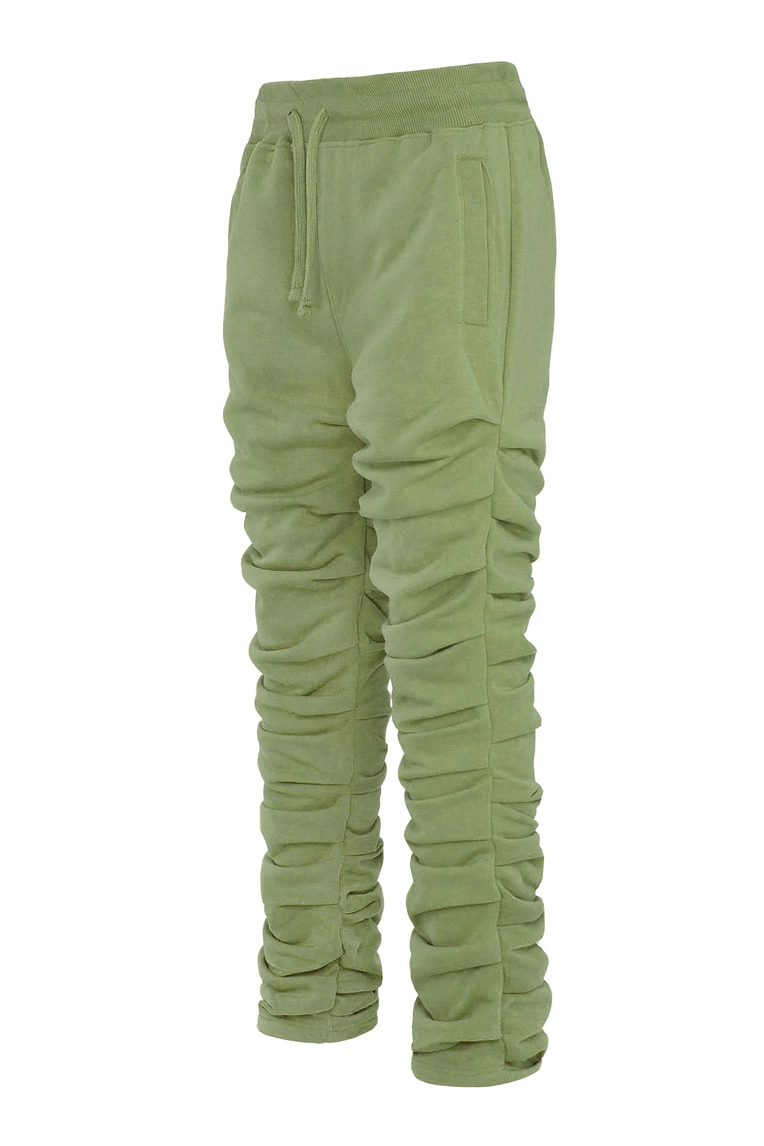 Men's Slim Flare Ruched Fleece Sweat Pants - Image 14