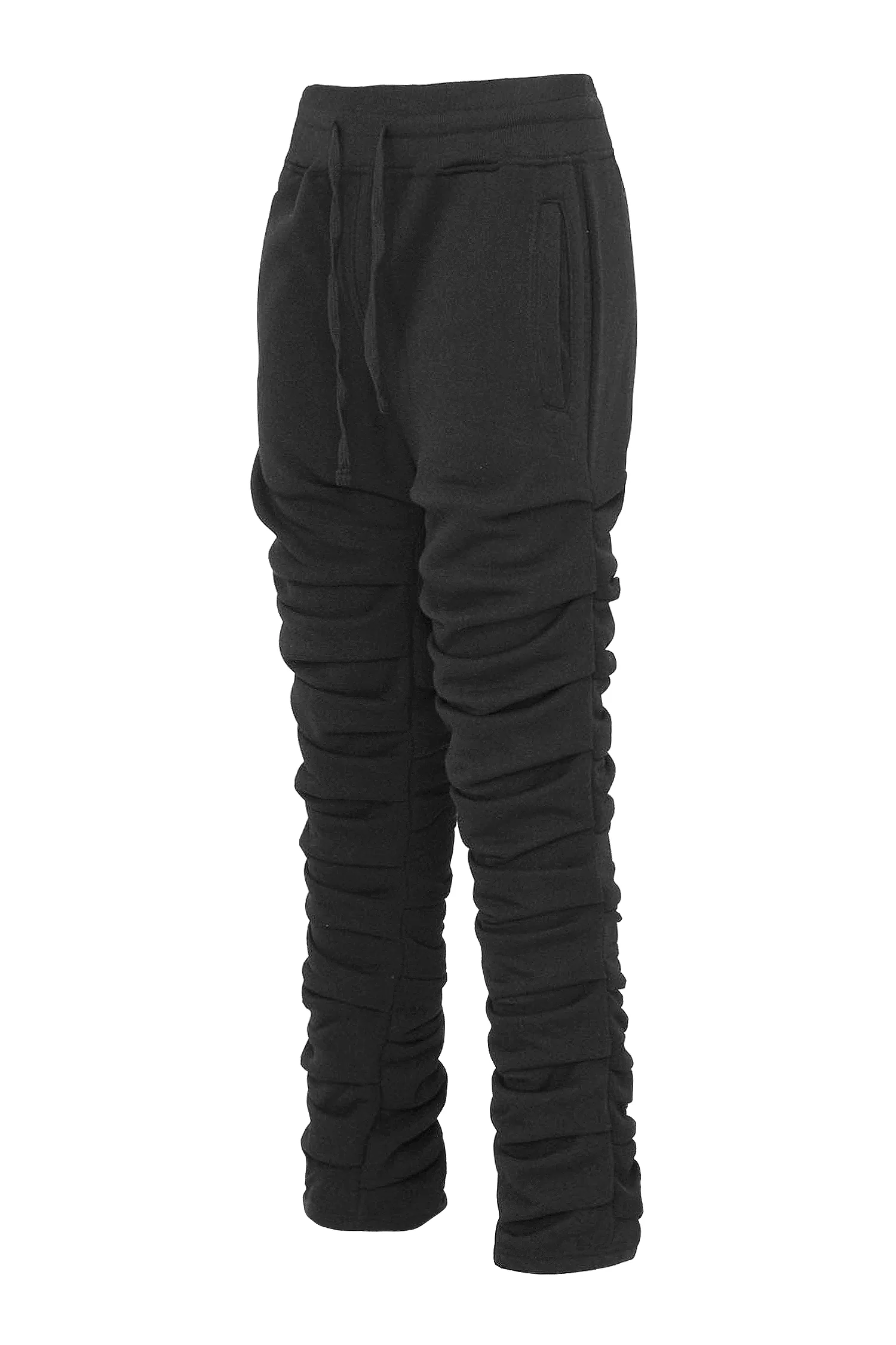 Men's Slim Flare Ruched Fleece Sweat Pants - Image 6
