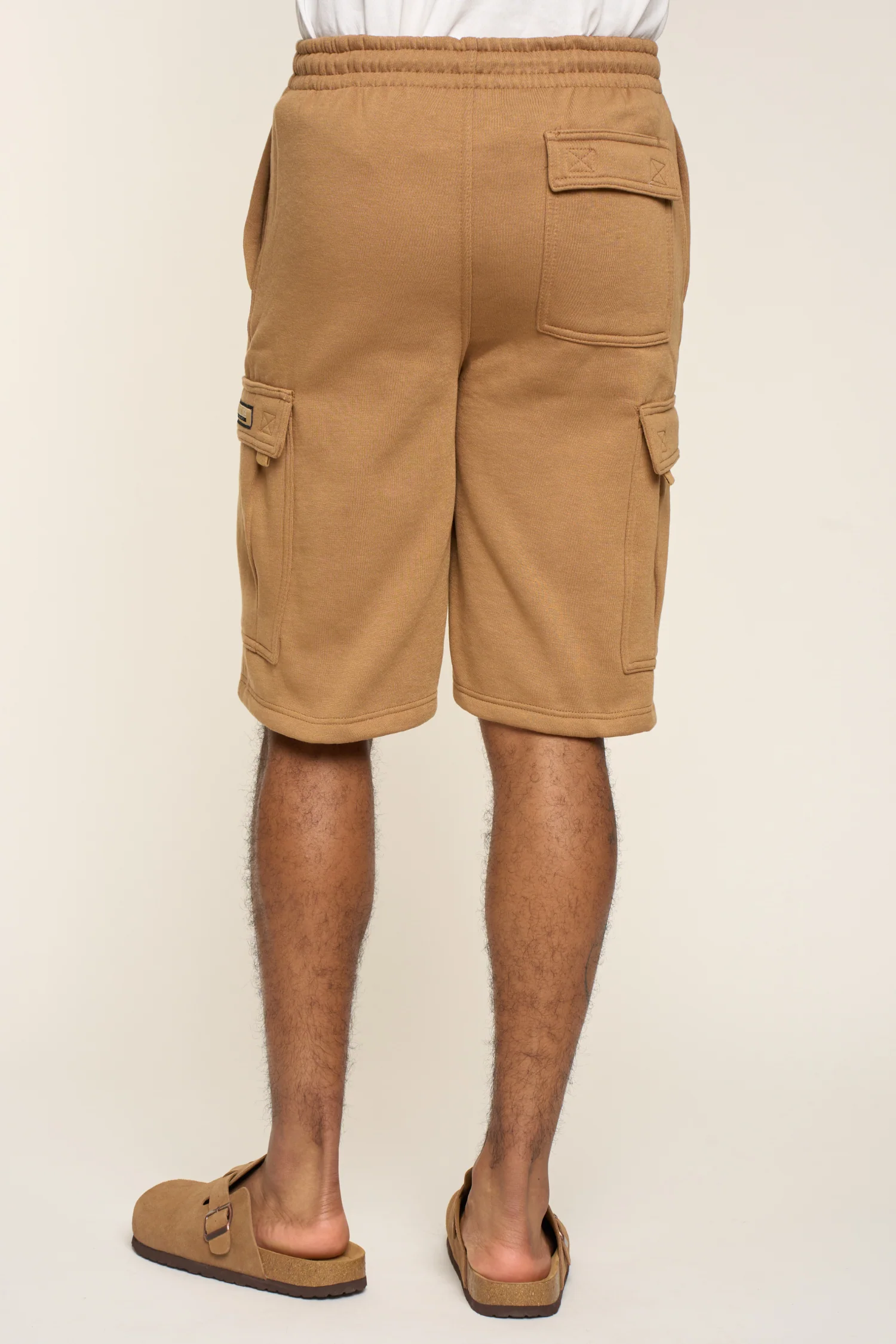 Men's Solid Fleece Heavyweight Cargo Shorts - Image 20