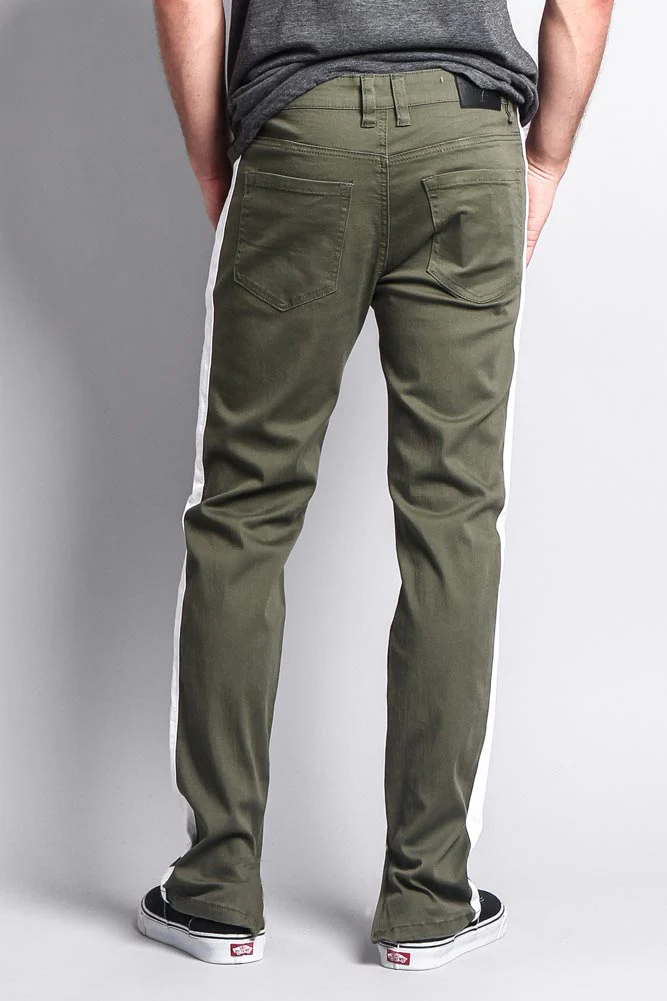 Men's Solid Side Striped Pants with Zipper - Image 15