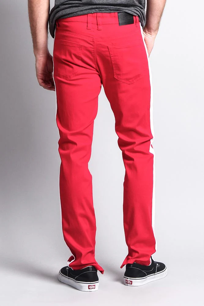 Men's Solid Side Striped Pants with Zipper - Image 21