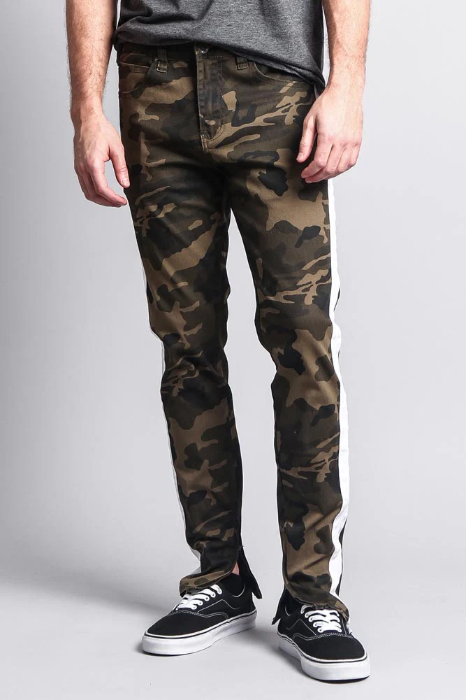 Men's Solid Side Striped Pants with Zipper - Image 7