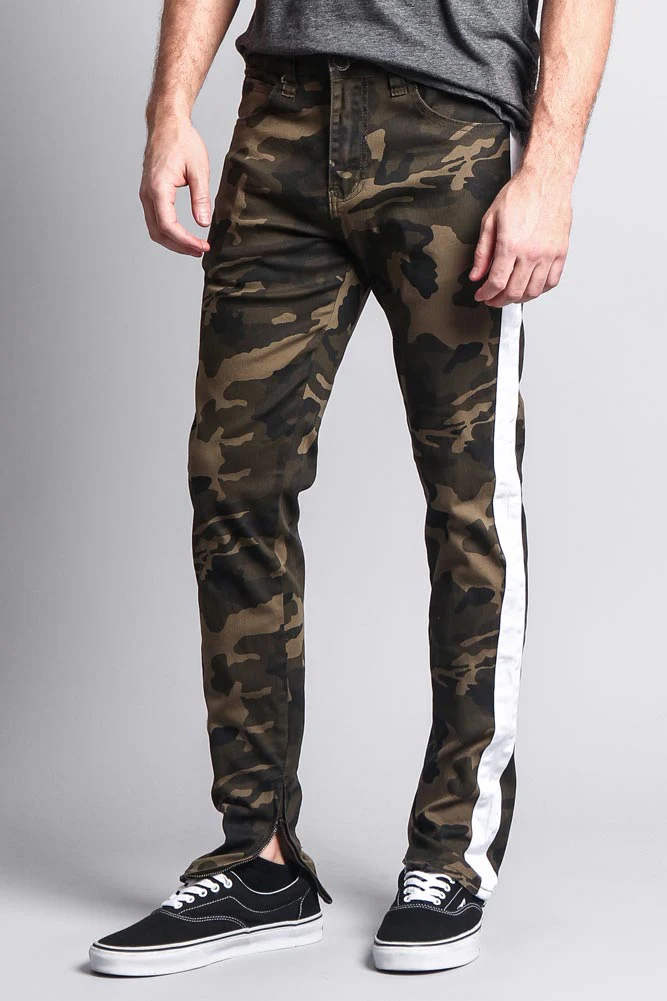 Men's Solid Side Striped Pants with Zipper - Image 8