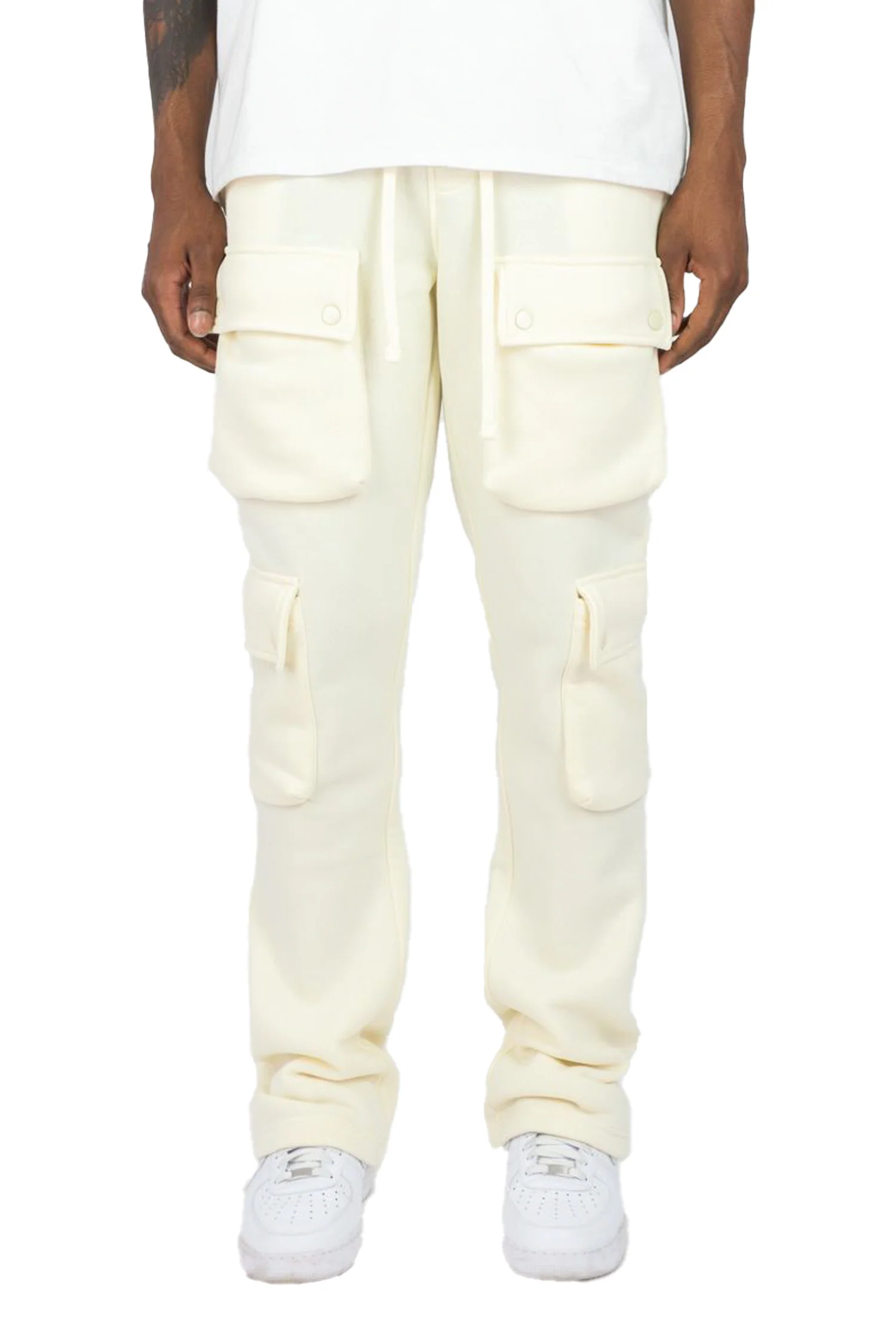 Men's Stacked Cargo Fleece Flared Sweat Pants - Image 11