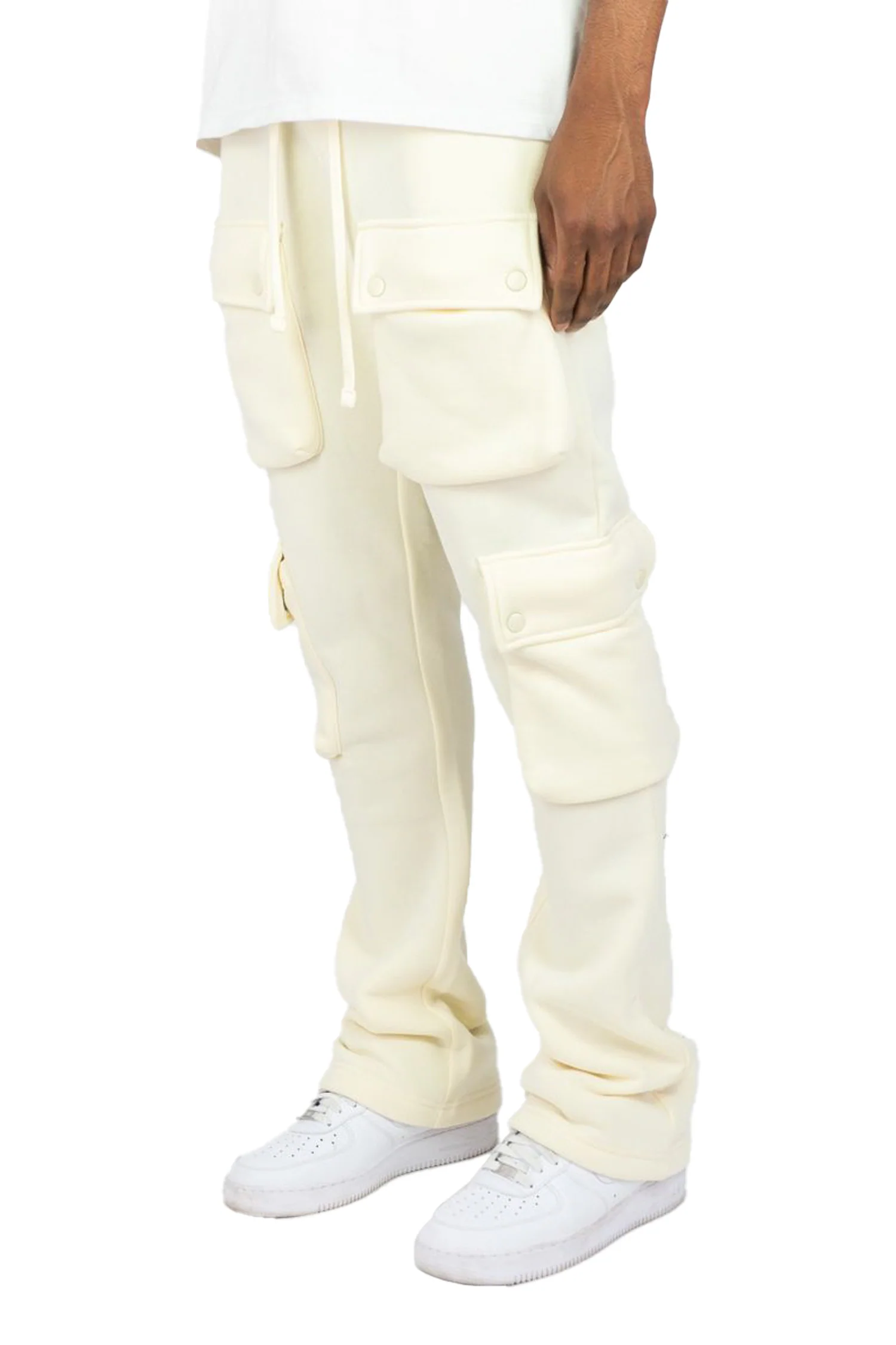 Men's Stacked Cargo Fleece Flared Sweat Pants - Image 12