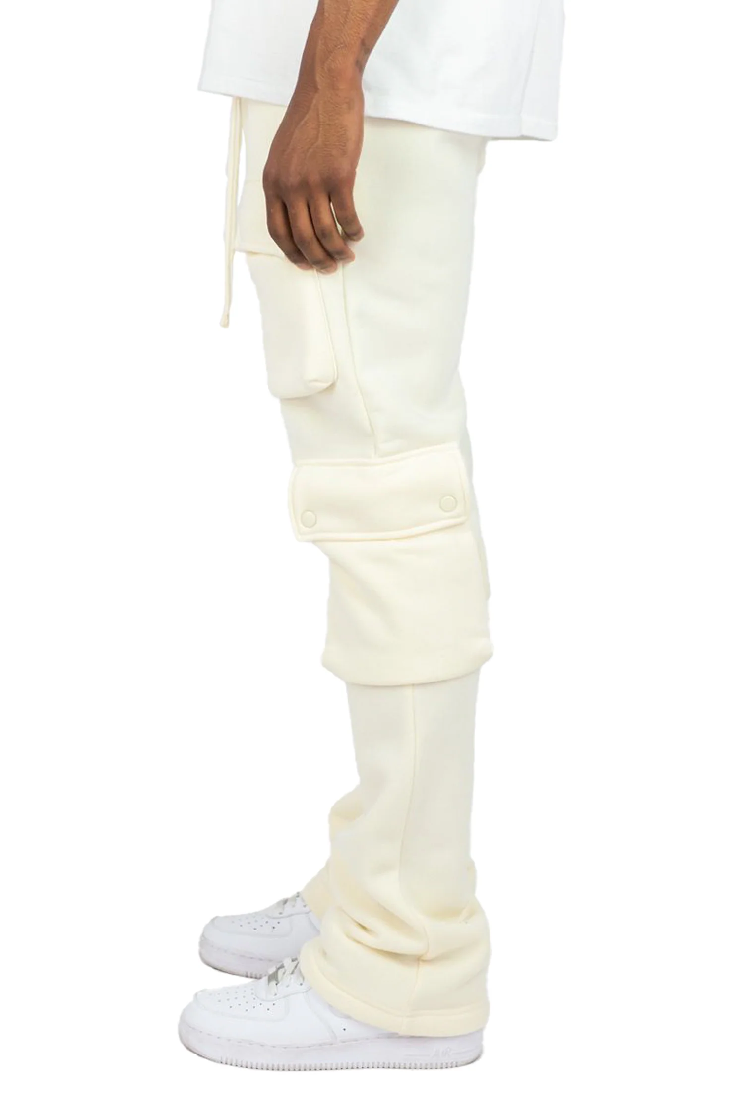 Men's Stacked Cargo Fleece Flared Sweat Pants - Image 13