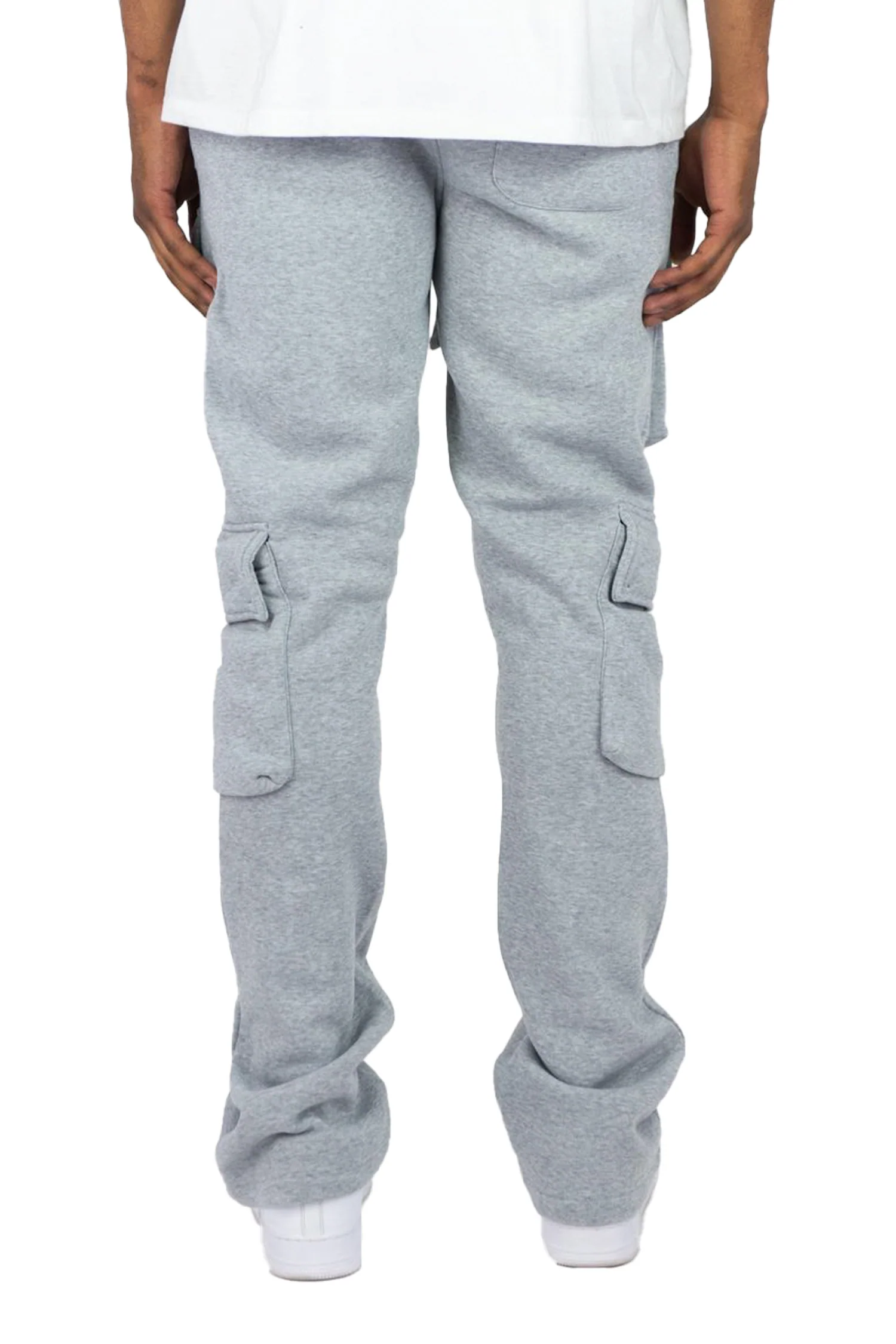 Men's Stacked Cargo Fleece Flared Sweat Pants - Image 4