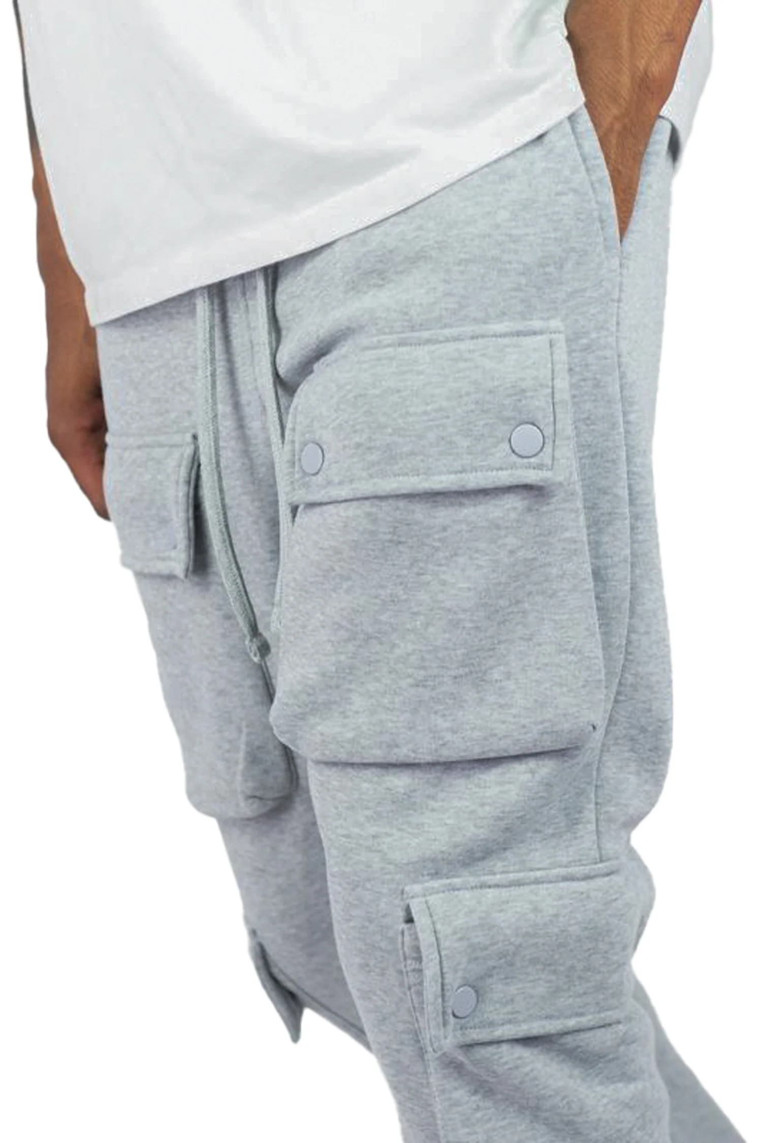 Men's Stacked Cargo Fleece Flared Sweat Pants - Image 5