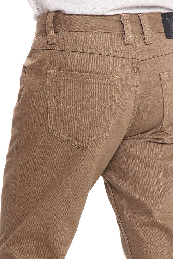 Men's Straight Fit Colored Denim Jeans (Dark Khaki) - Image 4
