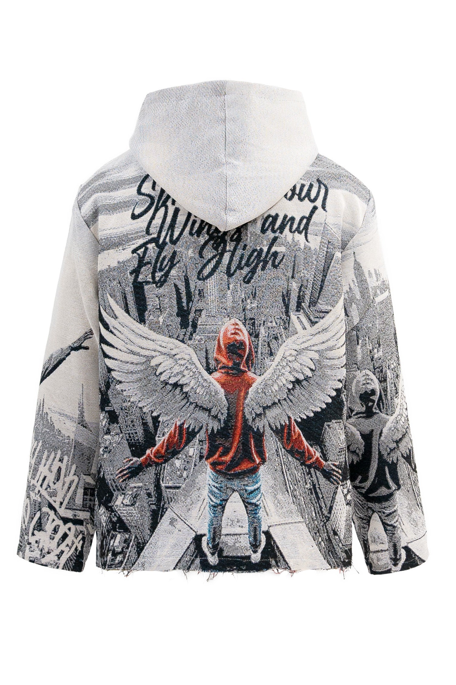 Men's Street Angel Tapestry Jacquard Long Sleeve Hoodie - Image 4