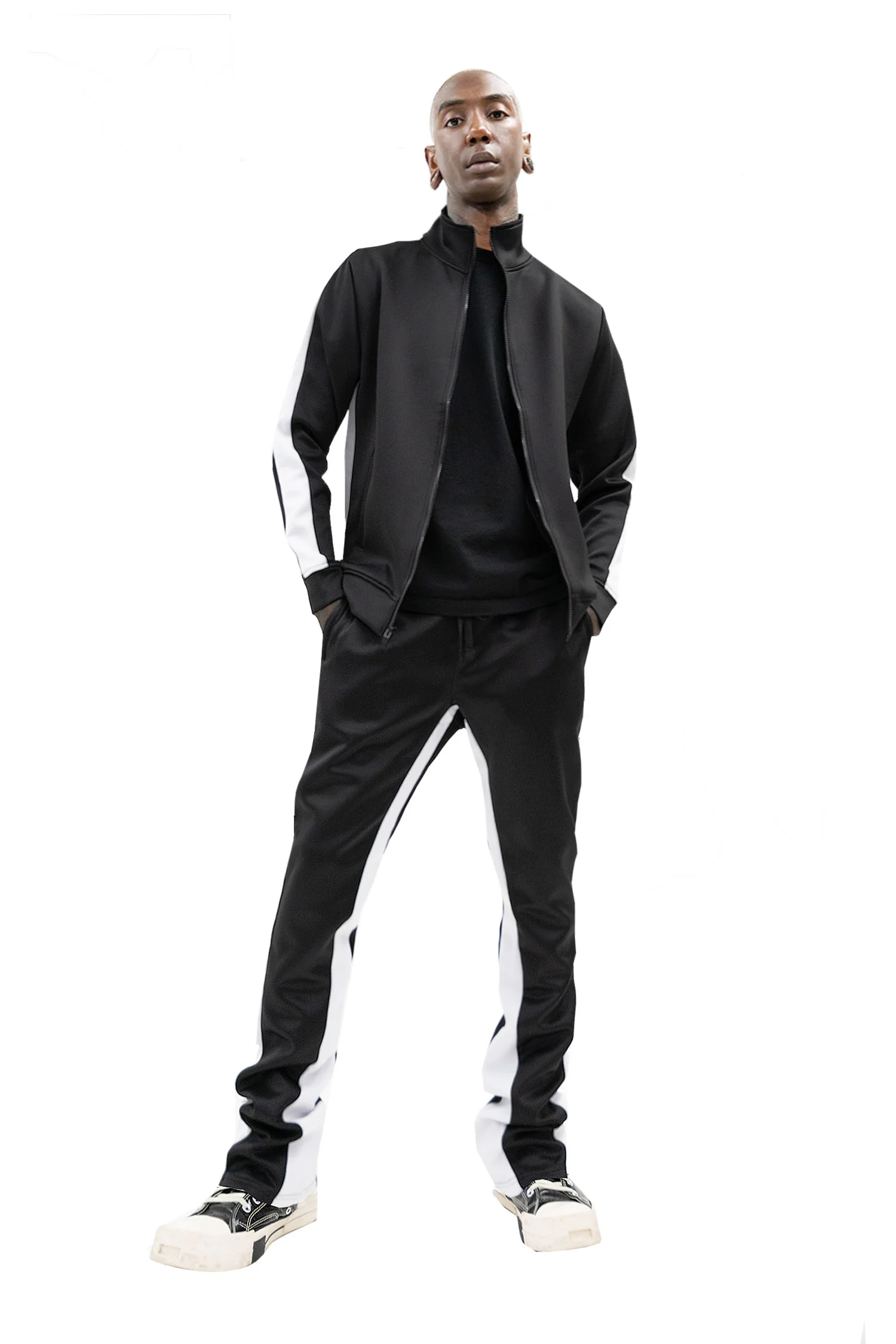 Men's Striped Solid Track Jacket - Image 10