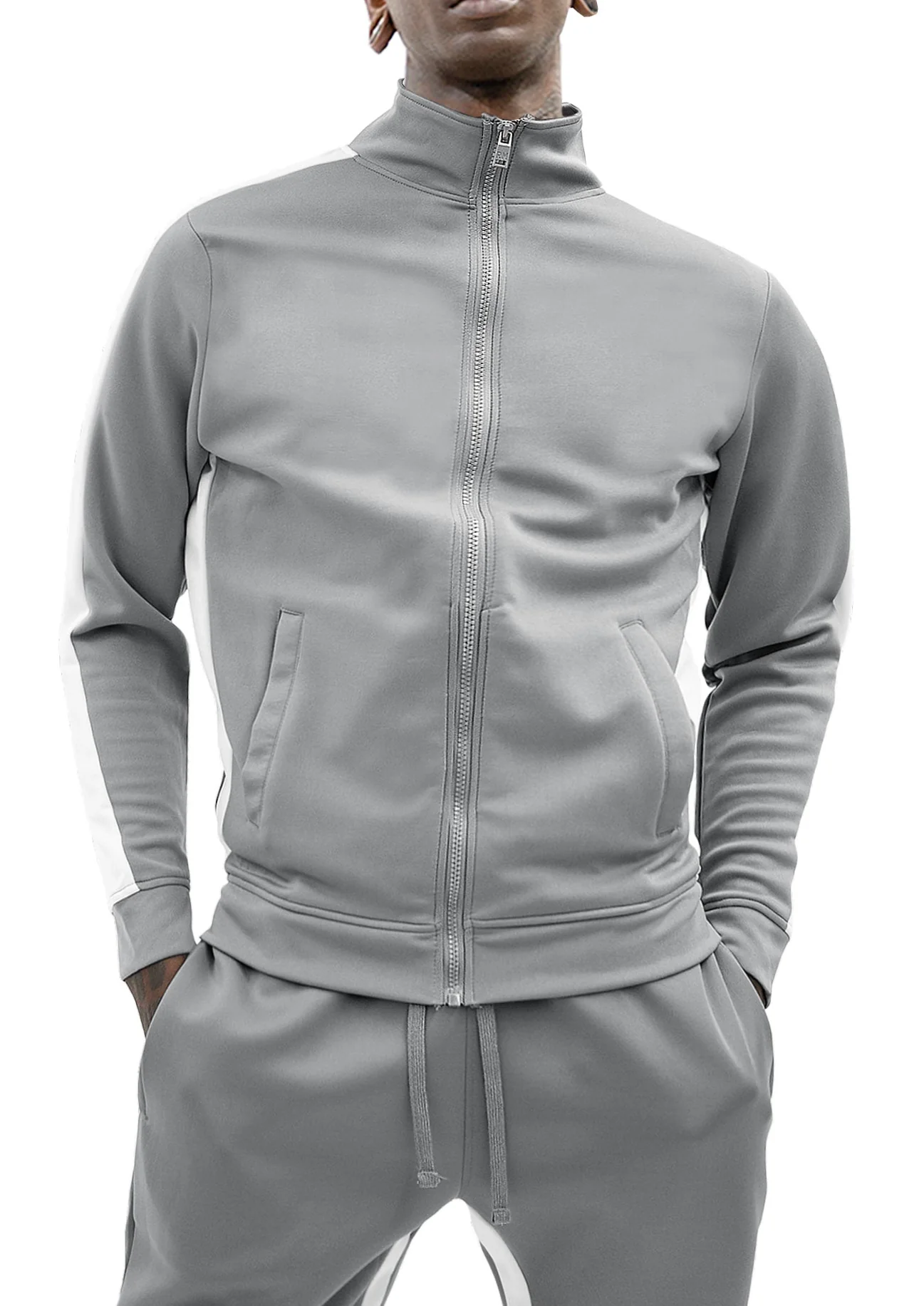 Men's Striped Solid Track Jacket - Image 11