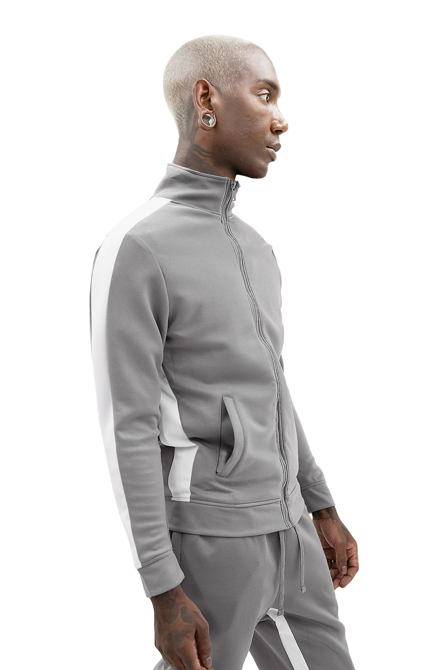 Men's Striped Solid Track Jacket - Image 14