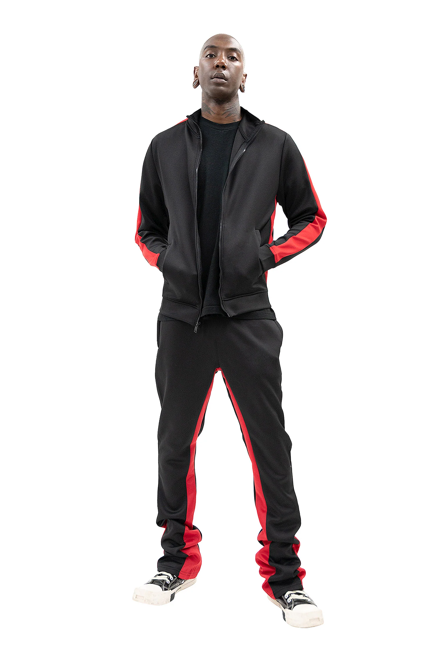 Men's Striped Solid Track Jacket - Image 5