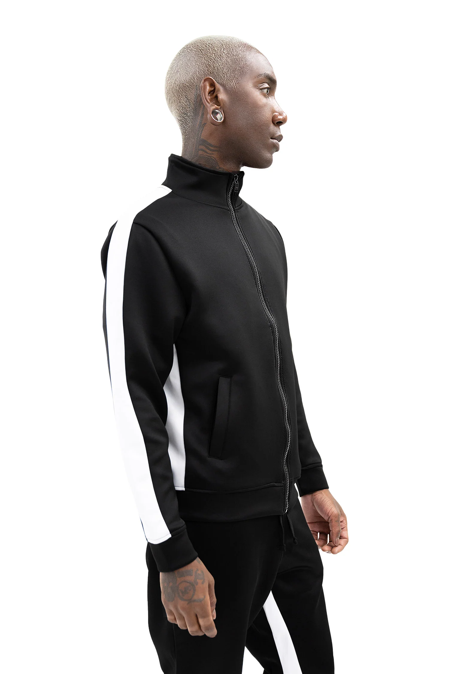 Men's Striped Solid Track Jacket - Image 9