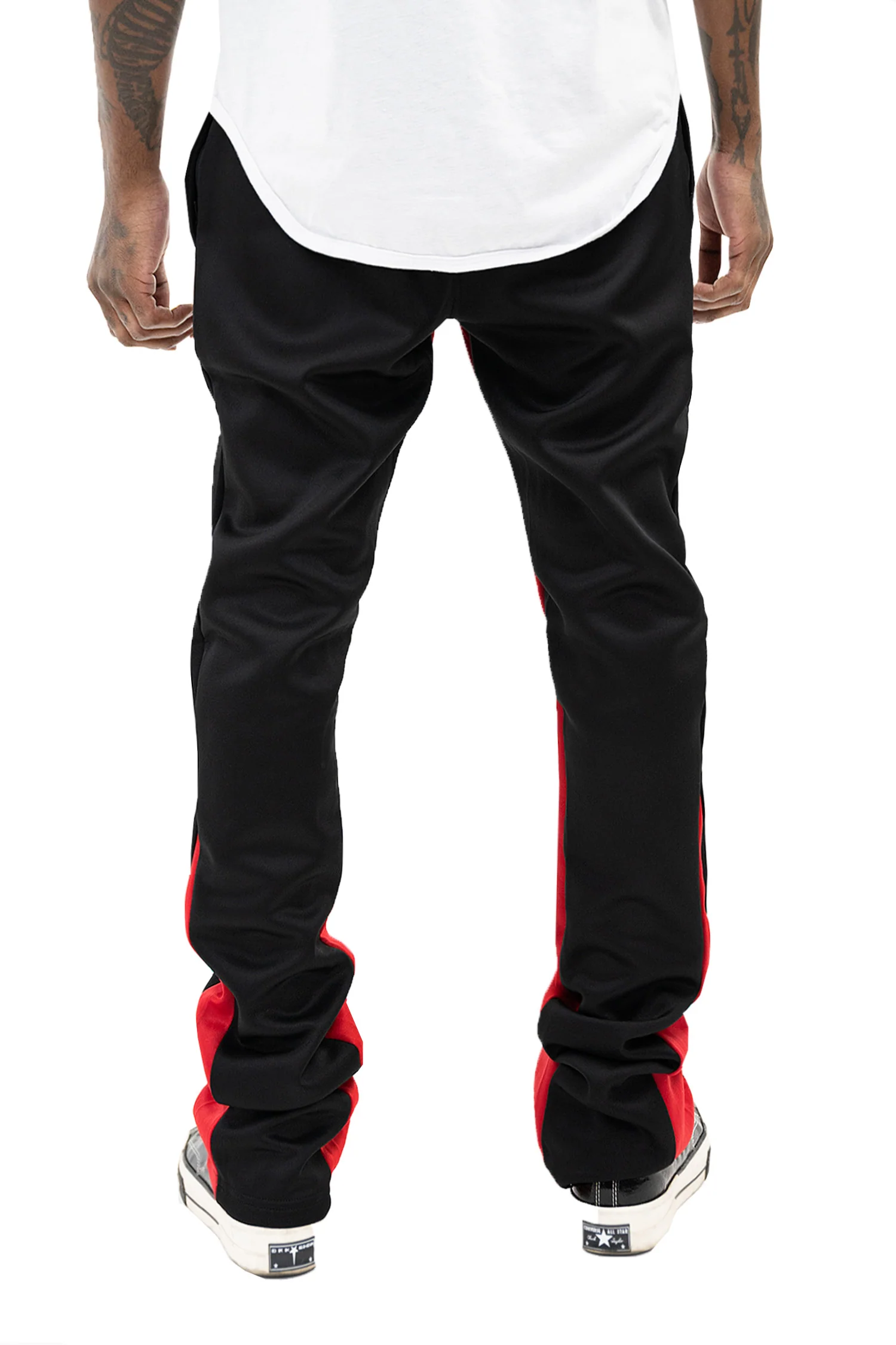 Men's Striped Stacked Flared Track Pants - Image 17