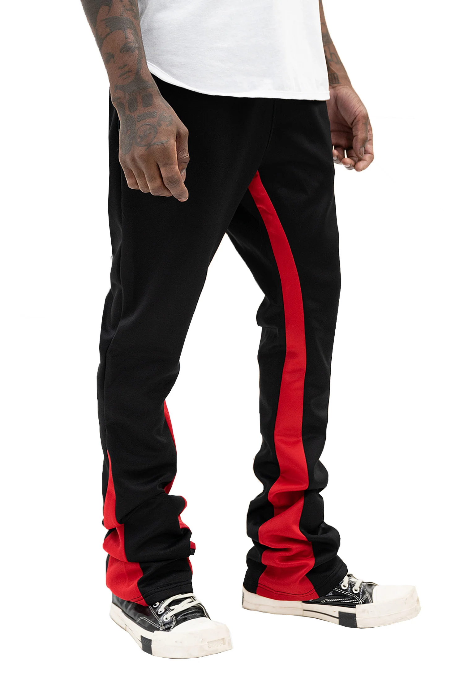 Men's Striped Stacked Flared Track Pants - Image 18