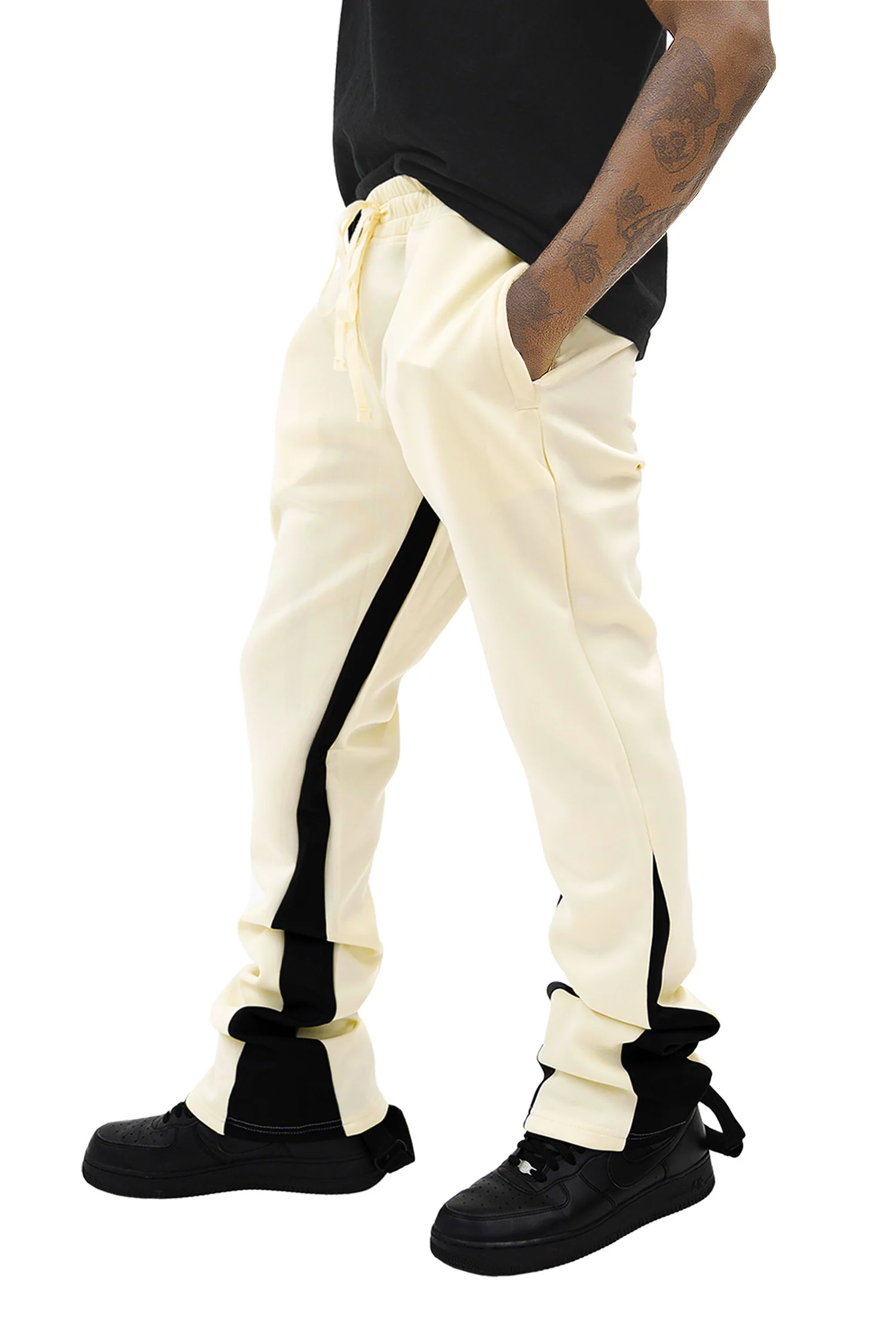 Men's Striped Stacked Flared Track Pants - Image 21