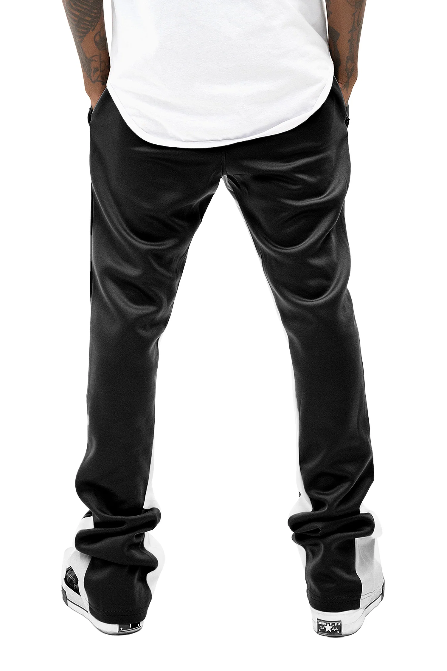 Men's Striped Stacked Flared Track Pants - Image 27