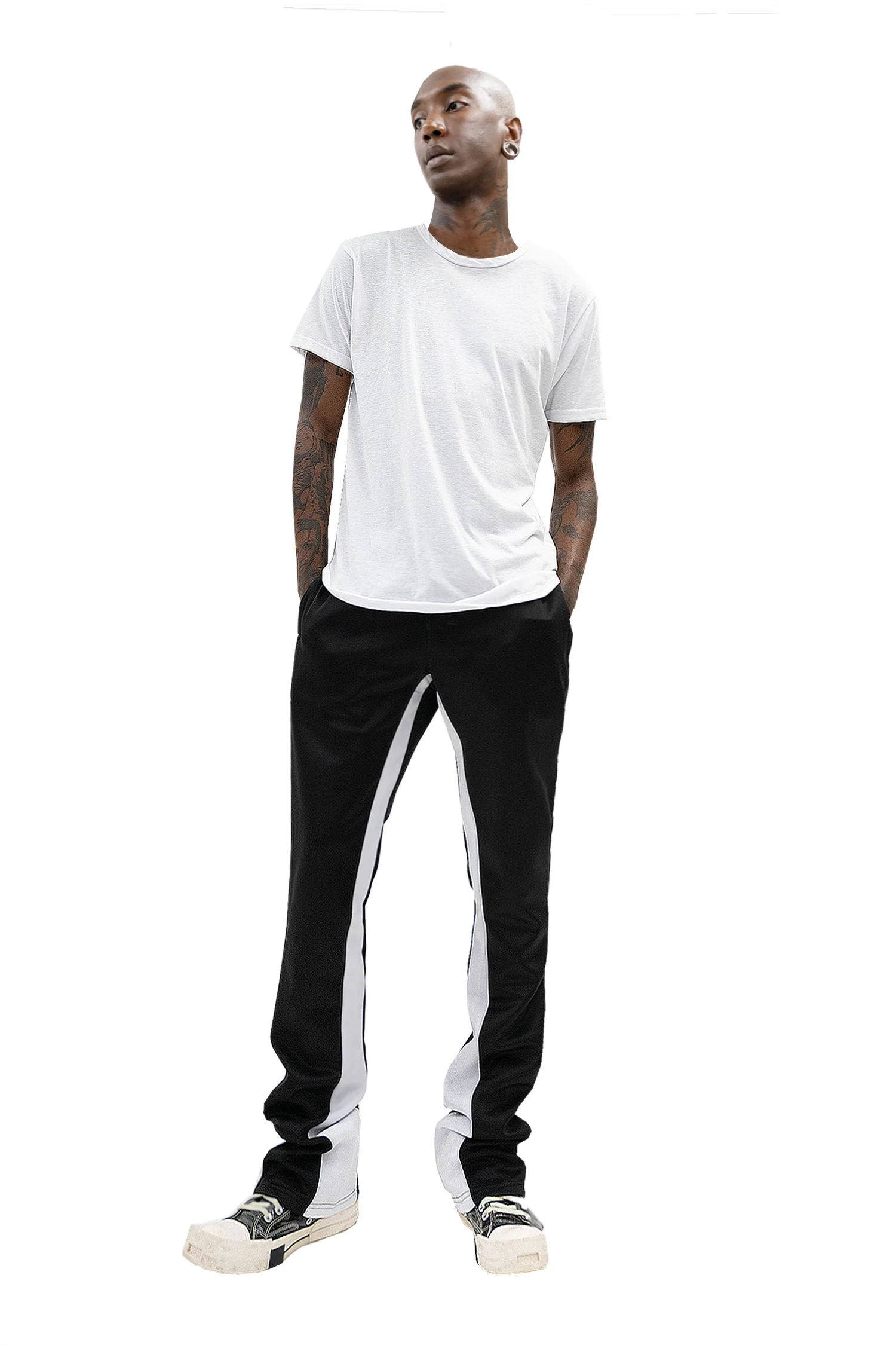 Men's Striped Stacked Flared Track Pants - Image 29