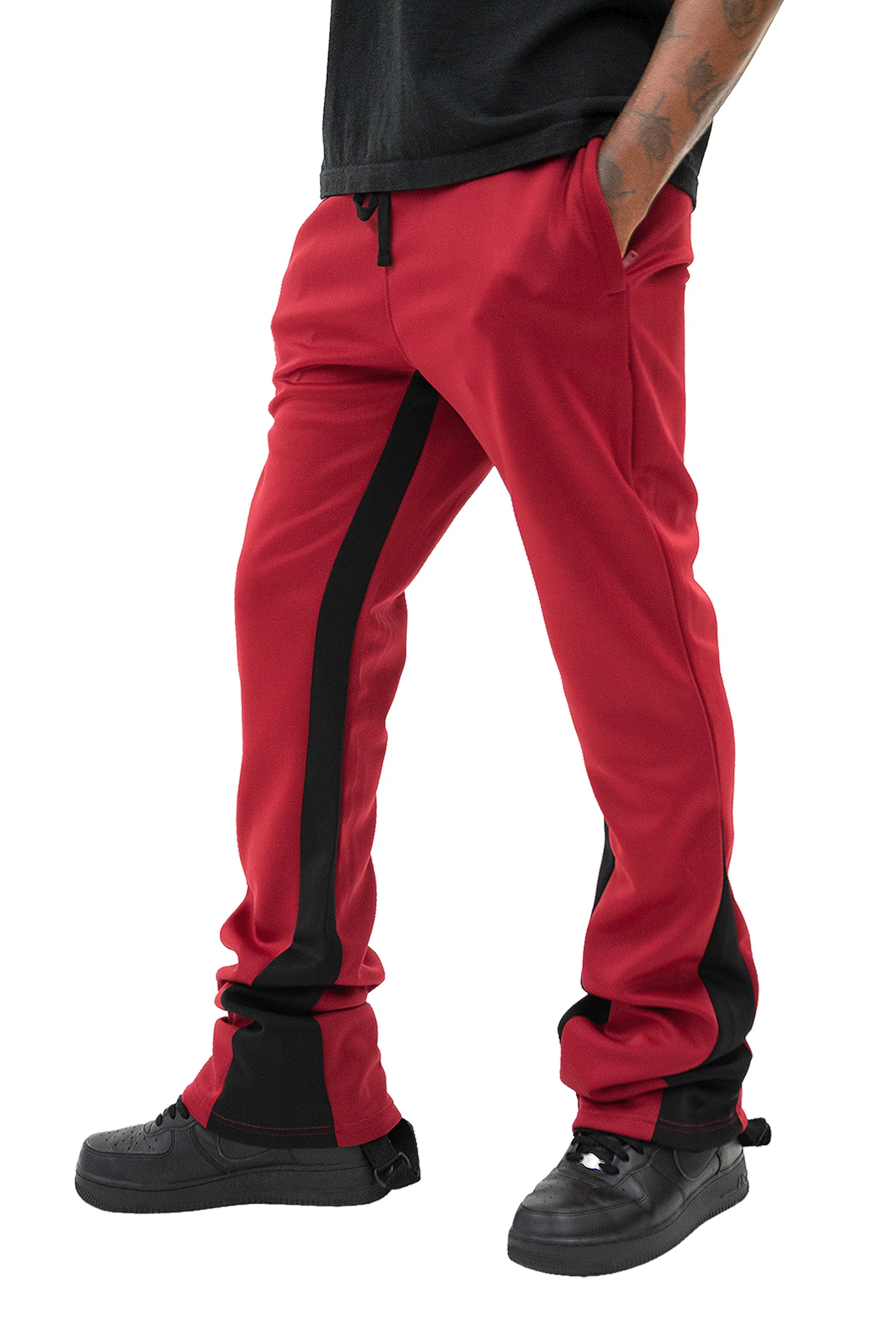 Men's Striped Stacked Flared Track Pants - Image 32