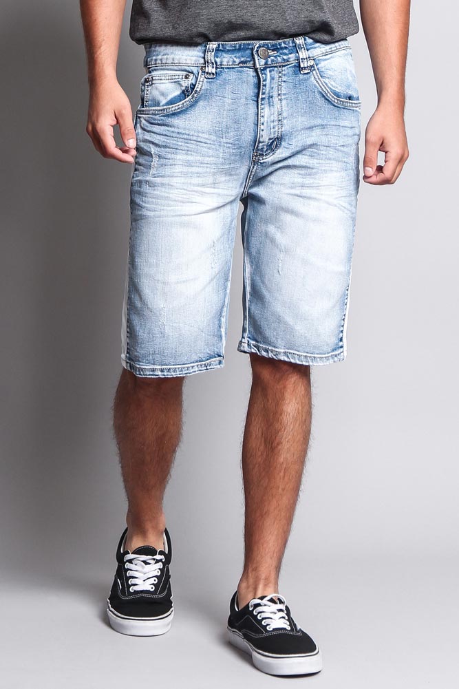 Men's Track Stripe Denim Shorts - Image 5