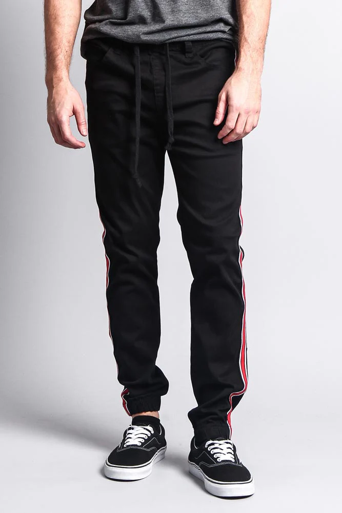 Men's Track Style Side Striped Joggers - Image 11
