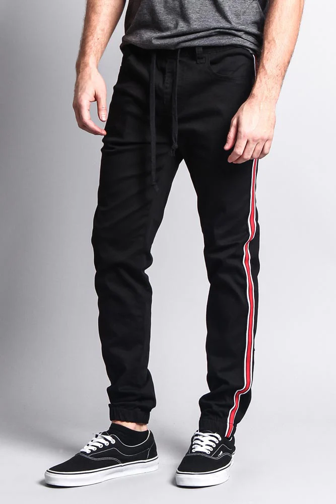 Men's Track Style Side Striped Joggers - Image 12