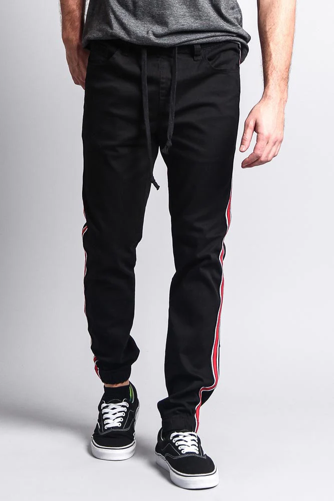 Men's Track Style Side Striped Joggers - Image 15