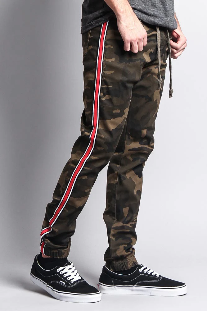 Men's Track Style Side Striped Joggers - Image 4