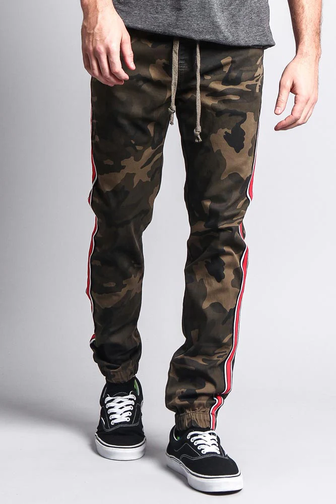 Men's Track Style Side Striped Joggers - Image 5