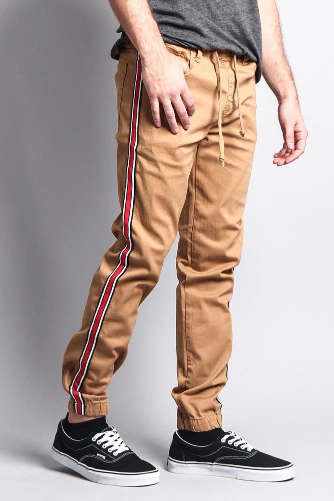 Men's Track Style Side Striped Joggers - Image 9