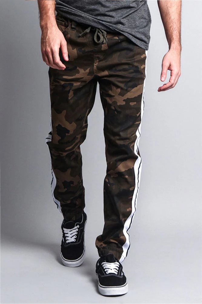 Men's Track Style Thick Striped Joggers - Image 10