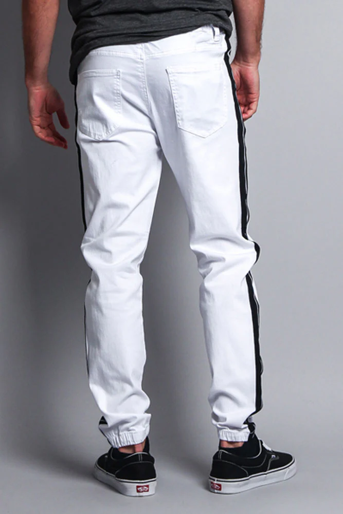 Men's Track Style Thick Striped Joggers - Image 18