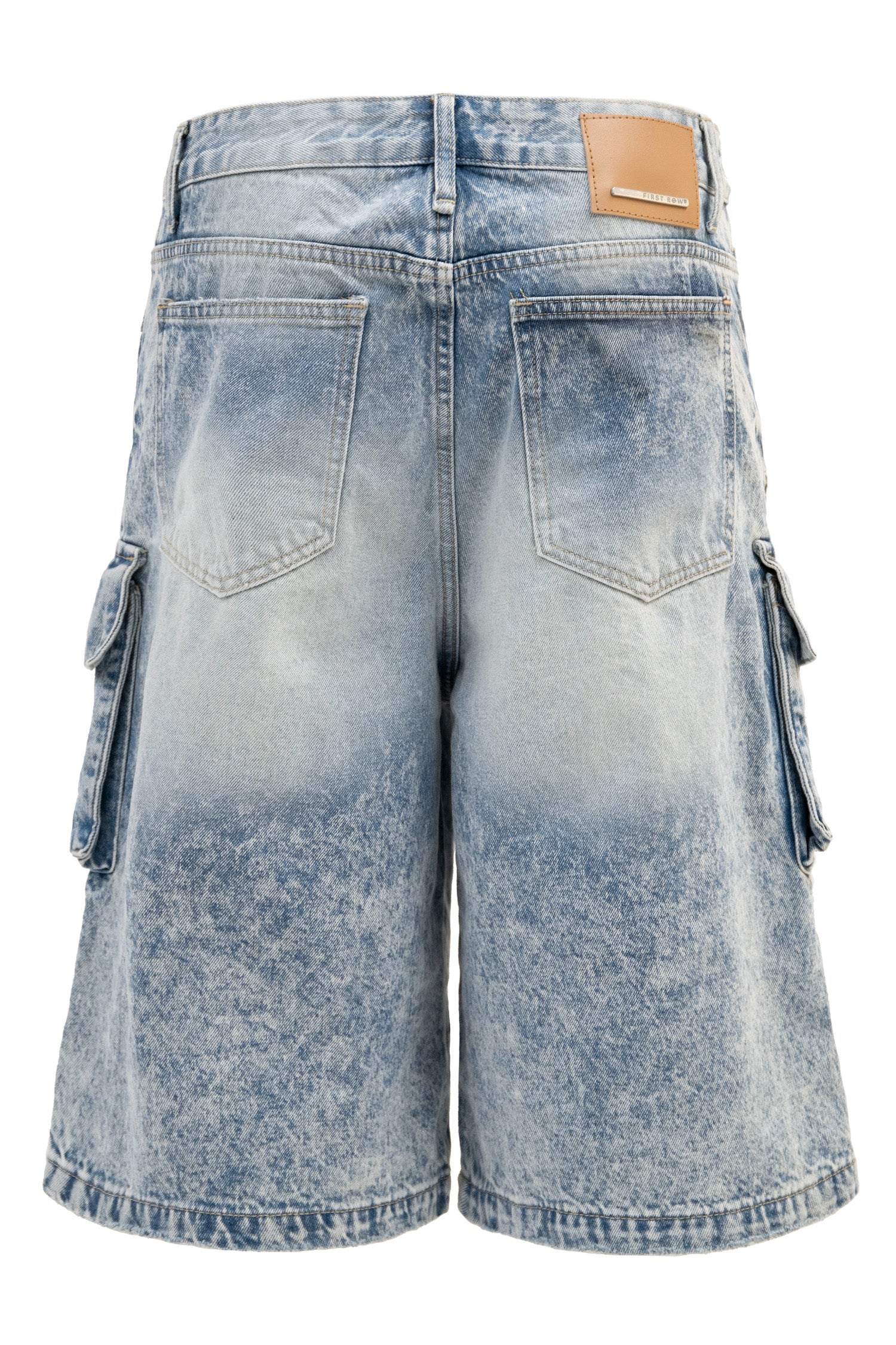 Men's Utility Acid Washed Baggy Cargo Denim Shorts - Image 4