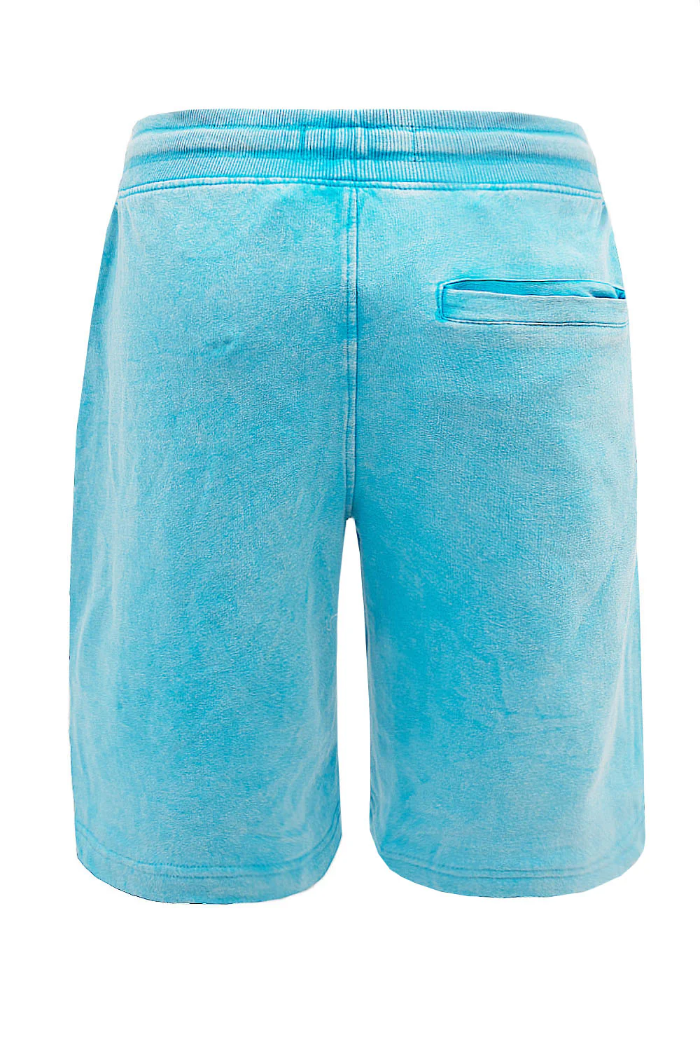 Men's Wild Baller Chenille Patch Acid Washed Graphic Fleece Shorts - Image 4