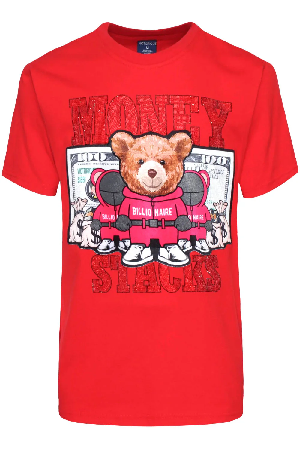Money Stacks Crystal Embellished Bear T-Shirts - Image 10