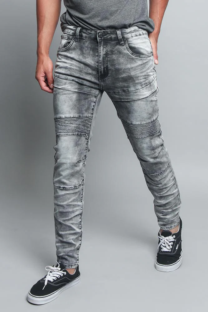 Moto Biker Denim Jeans - Image 12