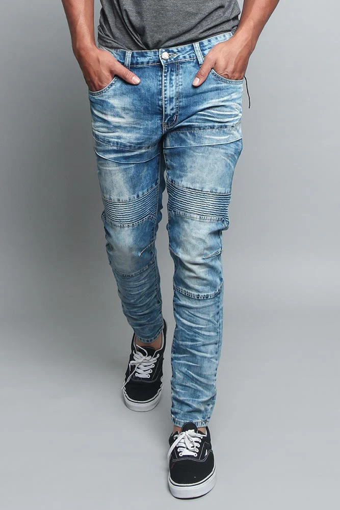 Moto Biker Denim Jeans - Image 5