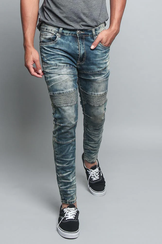 Moto Biker Denim Jeans - Image 6