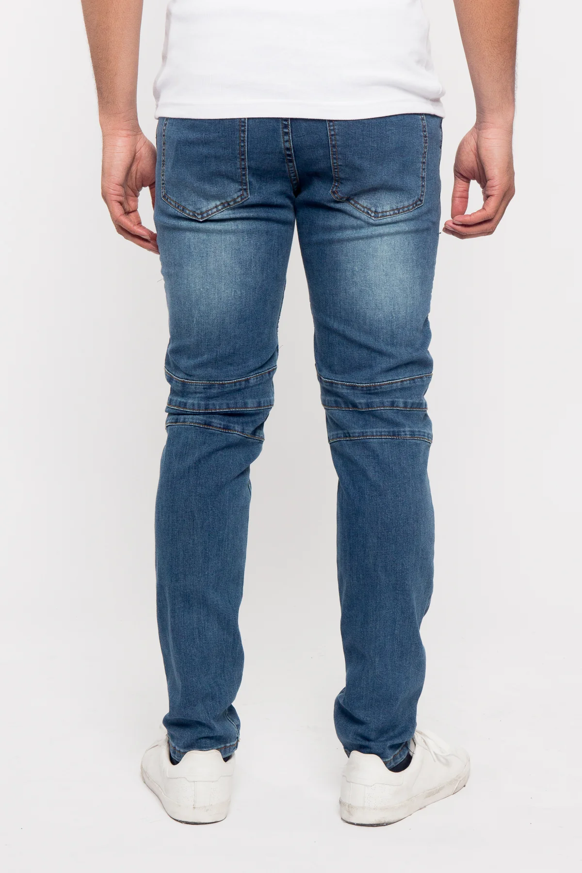 Moto Biker Denim Jeans - Image 4