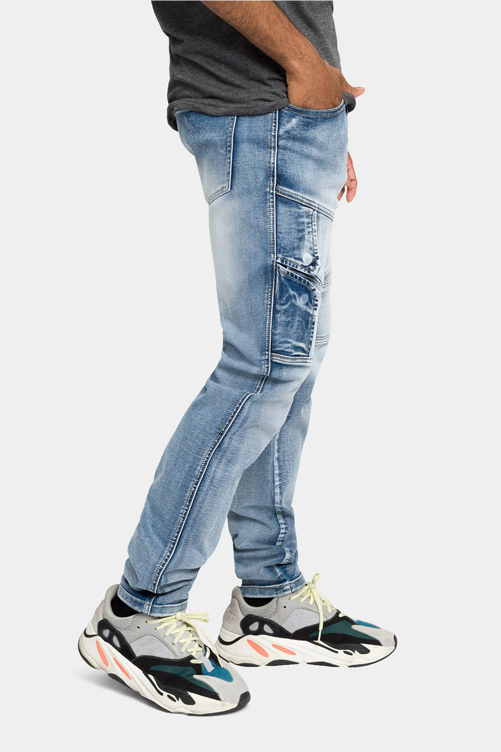 Moto Ribbed Skinny Denim Jeans - Image 4