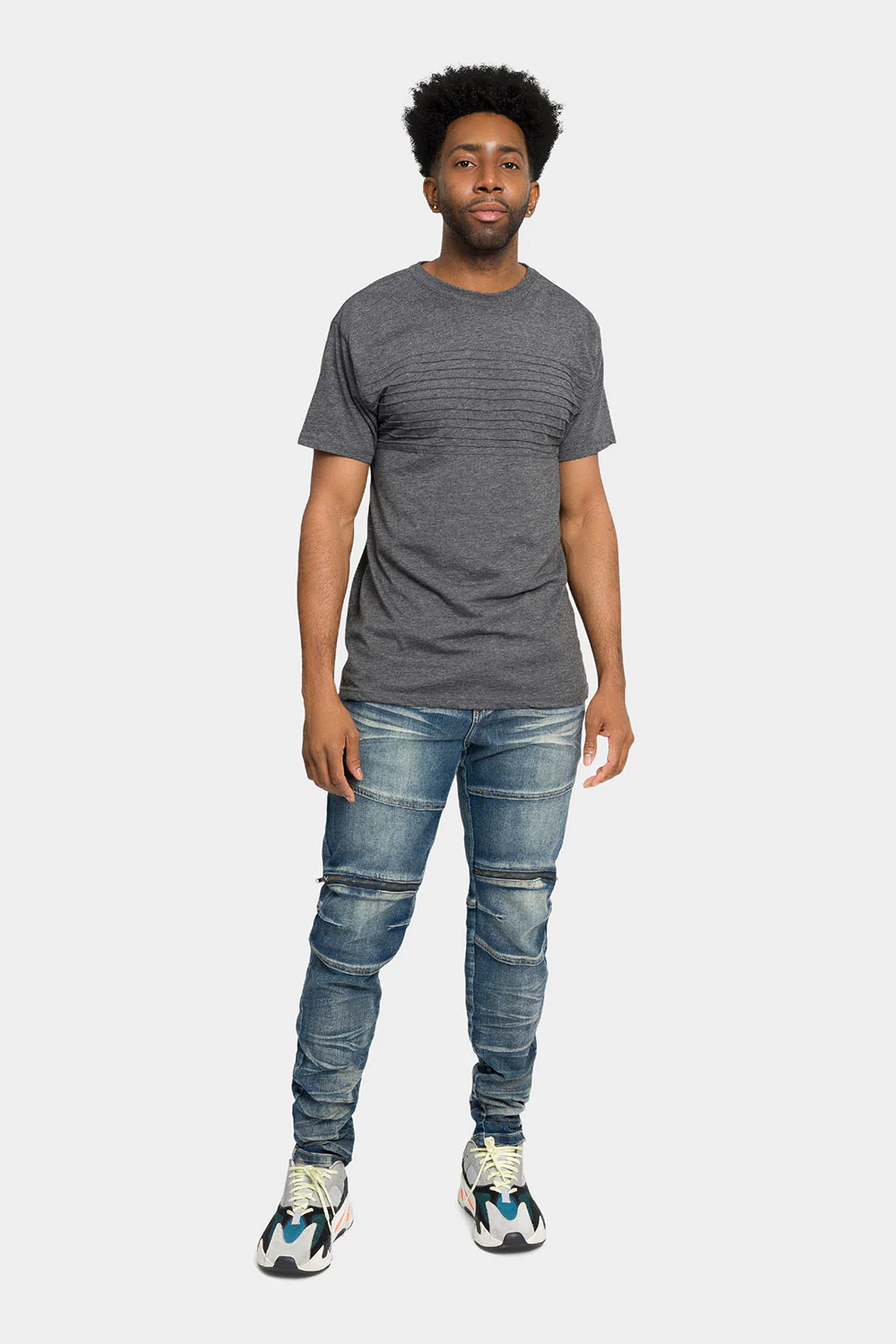 Moto Zipper Skinny Denim Jeans - Image 5