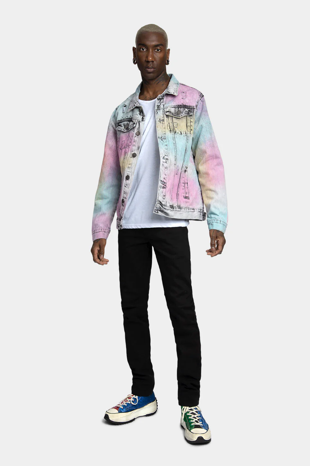 Multi Color Airbrushed Denim Jacket - Image 5