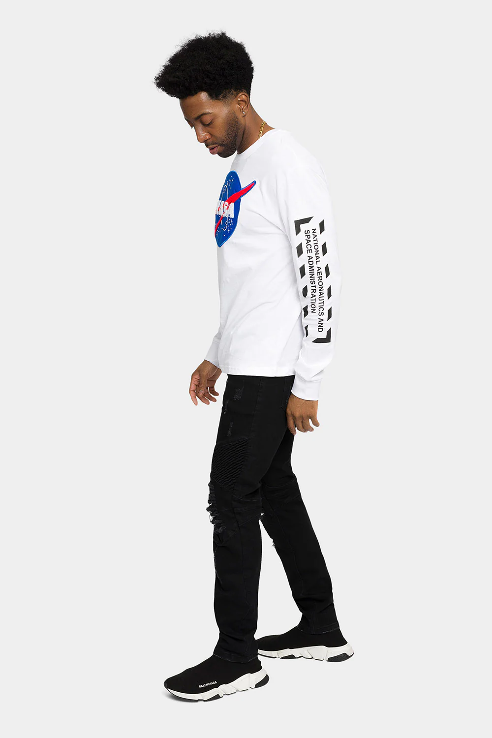 NASA Chenille Patch Long Sleeve T-Shirt - Image 5