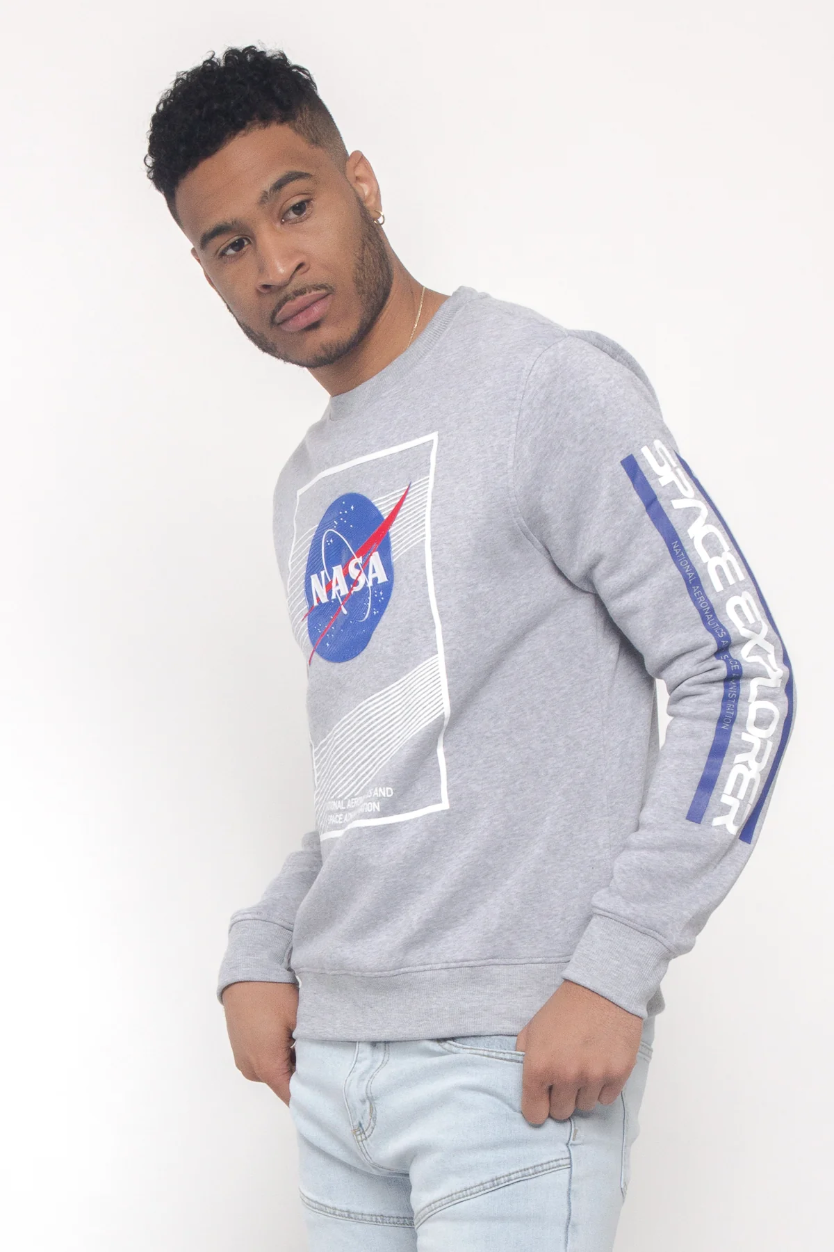Nasa Texture Welding Fleece Crewneck - Image 8