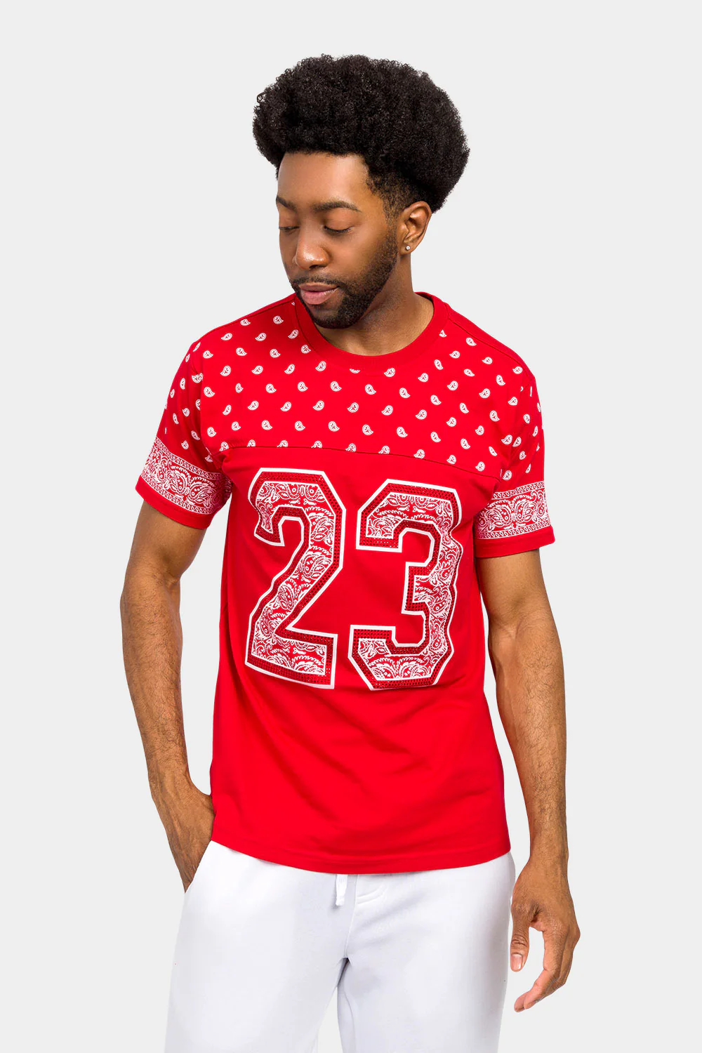 Number 23 Bandana Paisley Print T-Shirt - Image 11