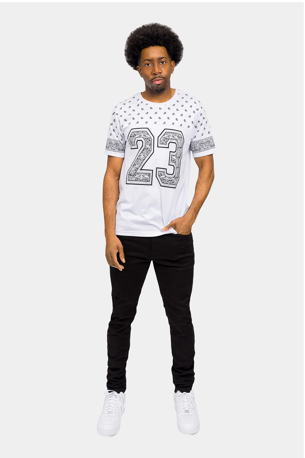 Number 23 Bandana Paisley Print T-Shirt - Image 20