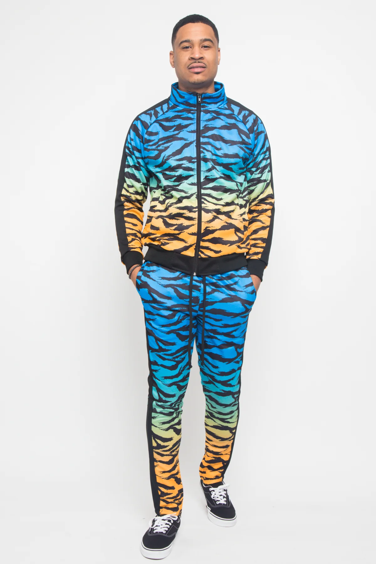 Ombre Gradient Tiger Stripe Tracksuit - Image 2