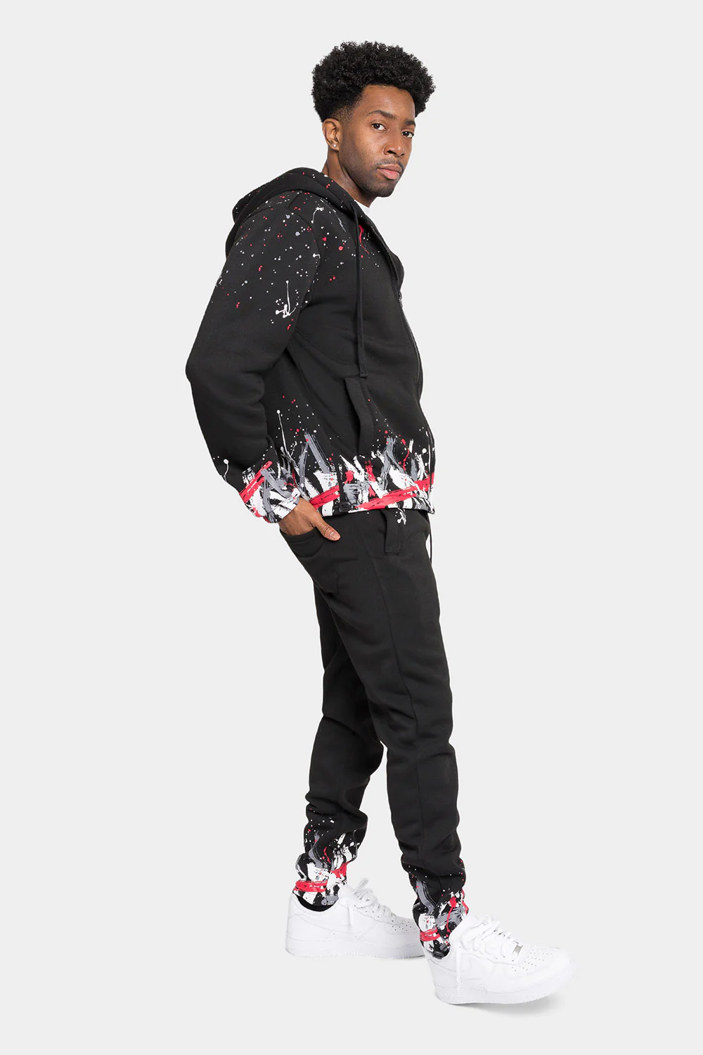 Paint Splatter Fleece Tracksuit - Image 4